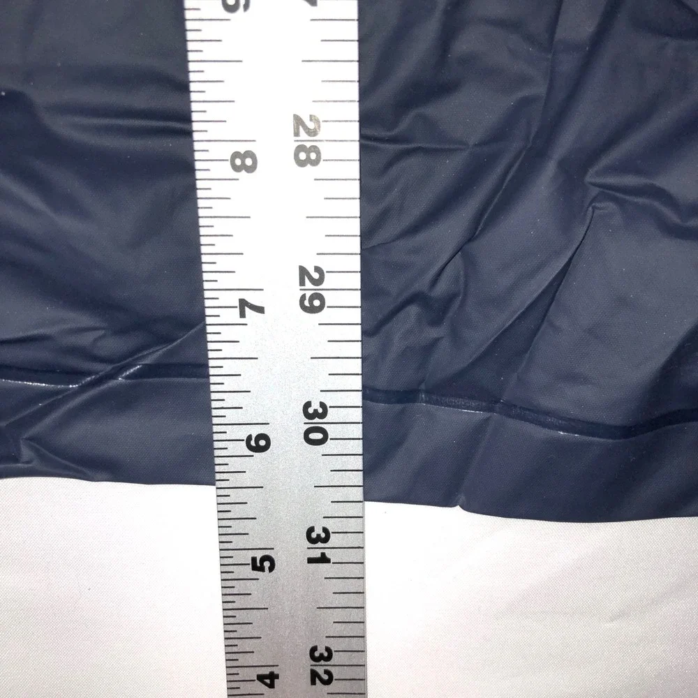 Ozark Trail Mens Navy Blue Hooded Rain Jacket Snap Front 108S005ML Size M/L